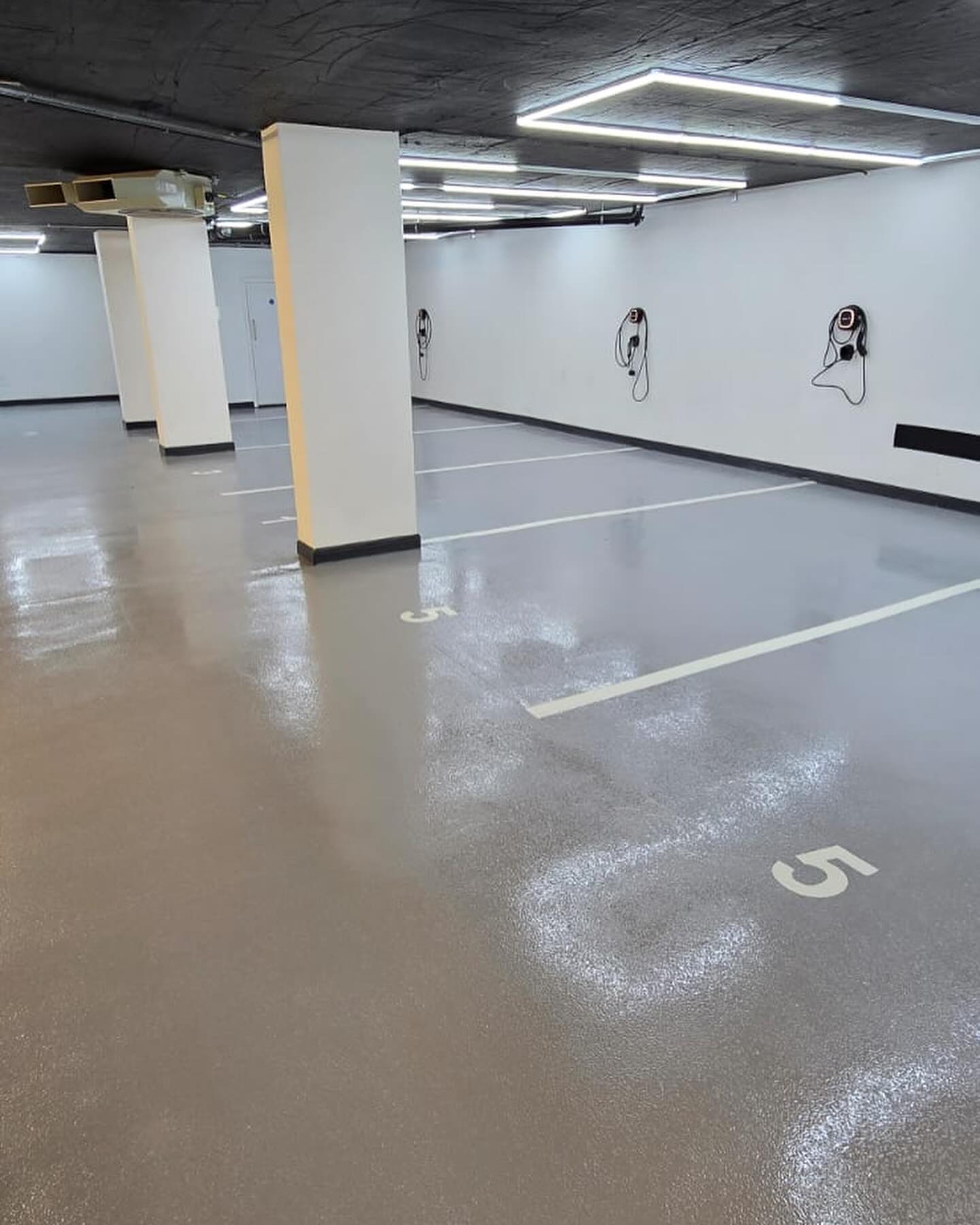Car Park Flooring at Chigwell, Anti-Slip Epoxy Resin and Line Marking, Industrial Flooring project by Anglia Decor
