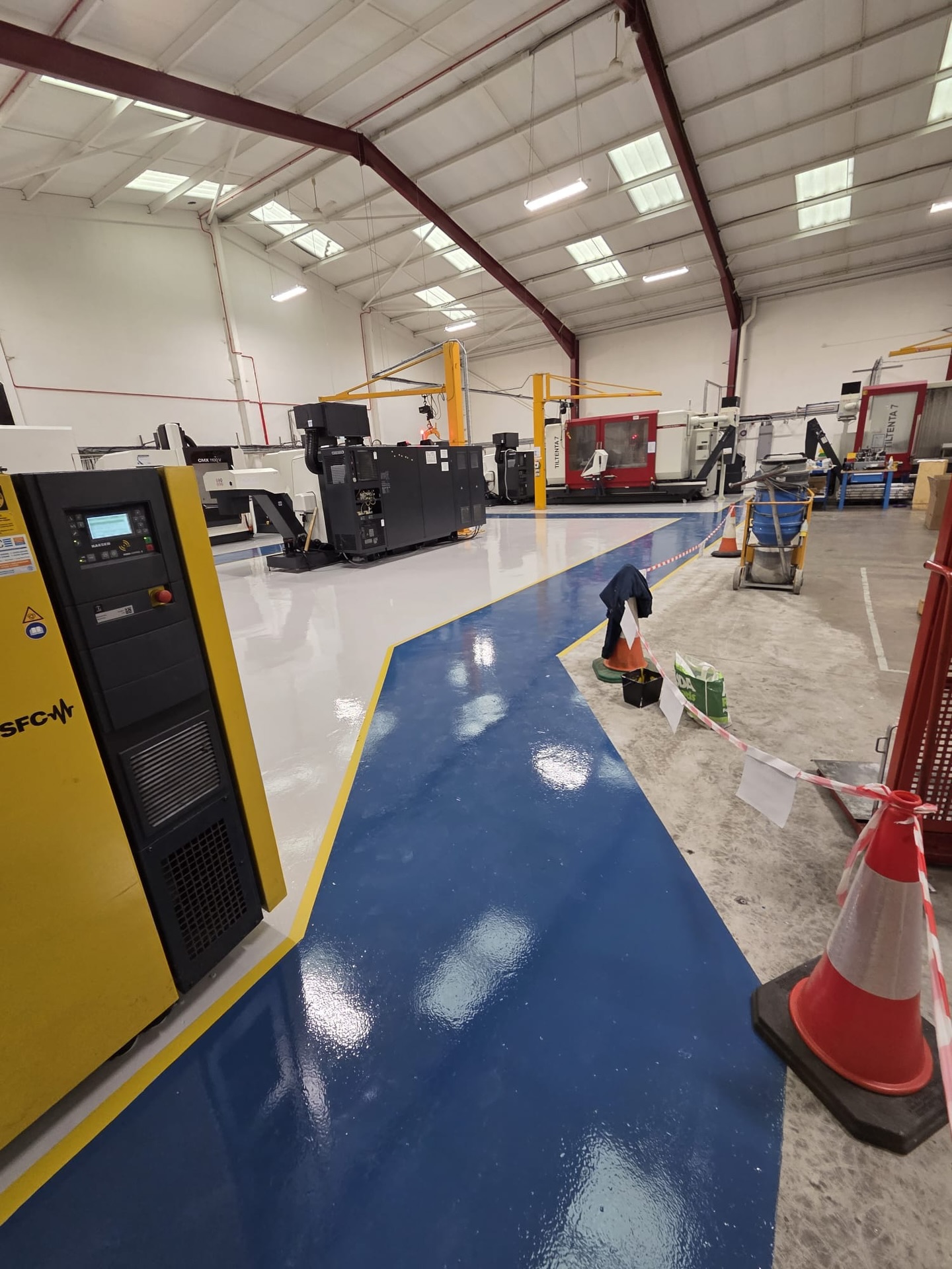 Resin Flooring at Currock Engineering, Chelmsford, 2,500m² Industrial Floor with Pedestrian Walkways, Industrial Flooring project by Anglia Decor