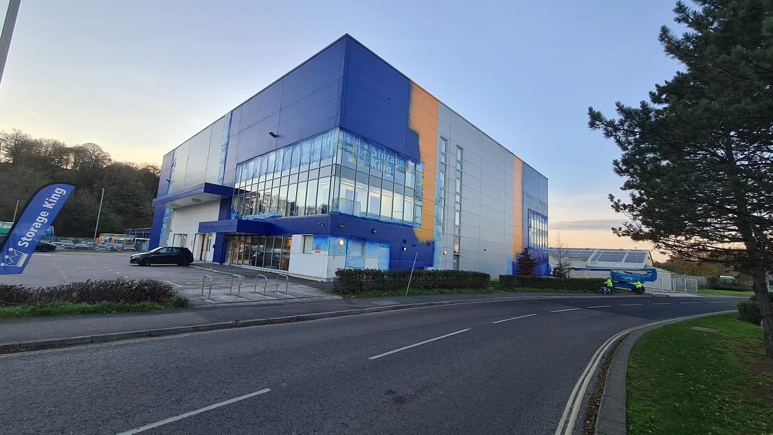 Storage King Exeter, Full Cladding Respray for Corporate Rebrand, Cladding project by Anglia Decor