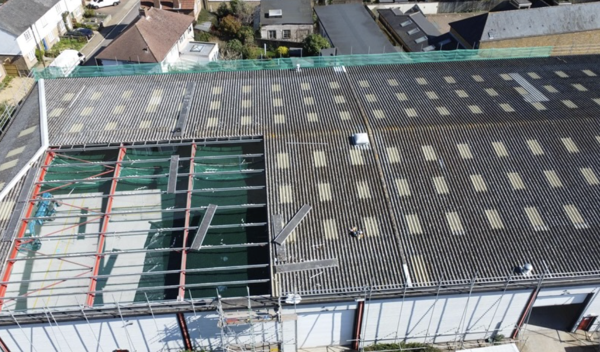 The Green Twickenham, 2,000m² Asbestos Roof Removal and Kingspan QuadCore Installation, project gallery photo 4 of 5