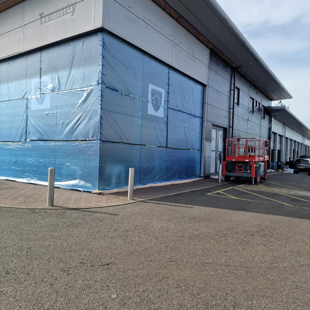 Light grey wall panels installed