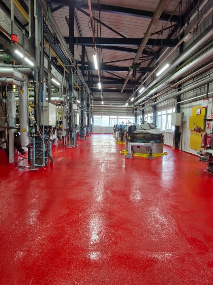 Red epoxy flooring system