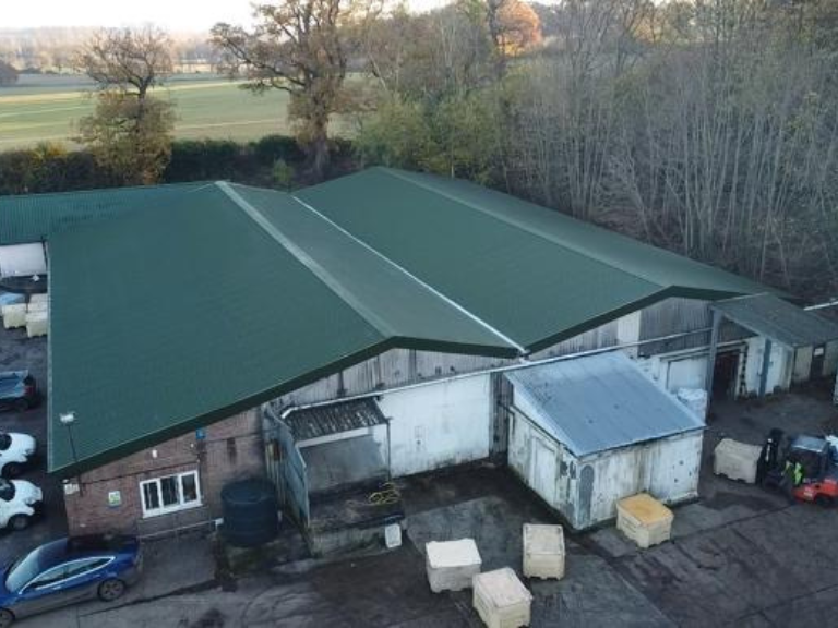 Roof after protective coating